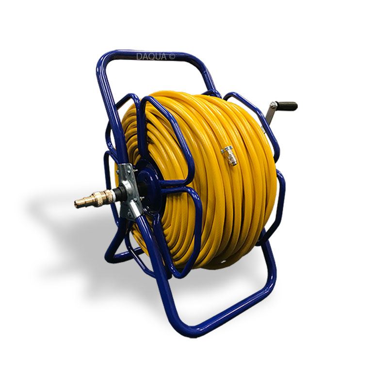 Hose Storage Reel on Wheels with 30m Yellow Hose Pipe, Optional Connectors